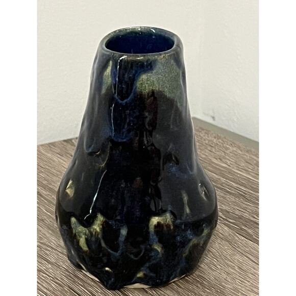 Gnarled Root Pottery 4.5"  Vase Low Country Signed Deborah Nicol 2003 Blues - Picture 3 of 8